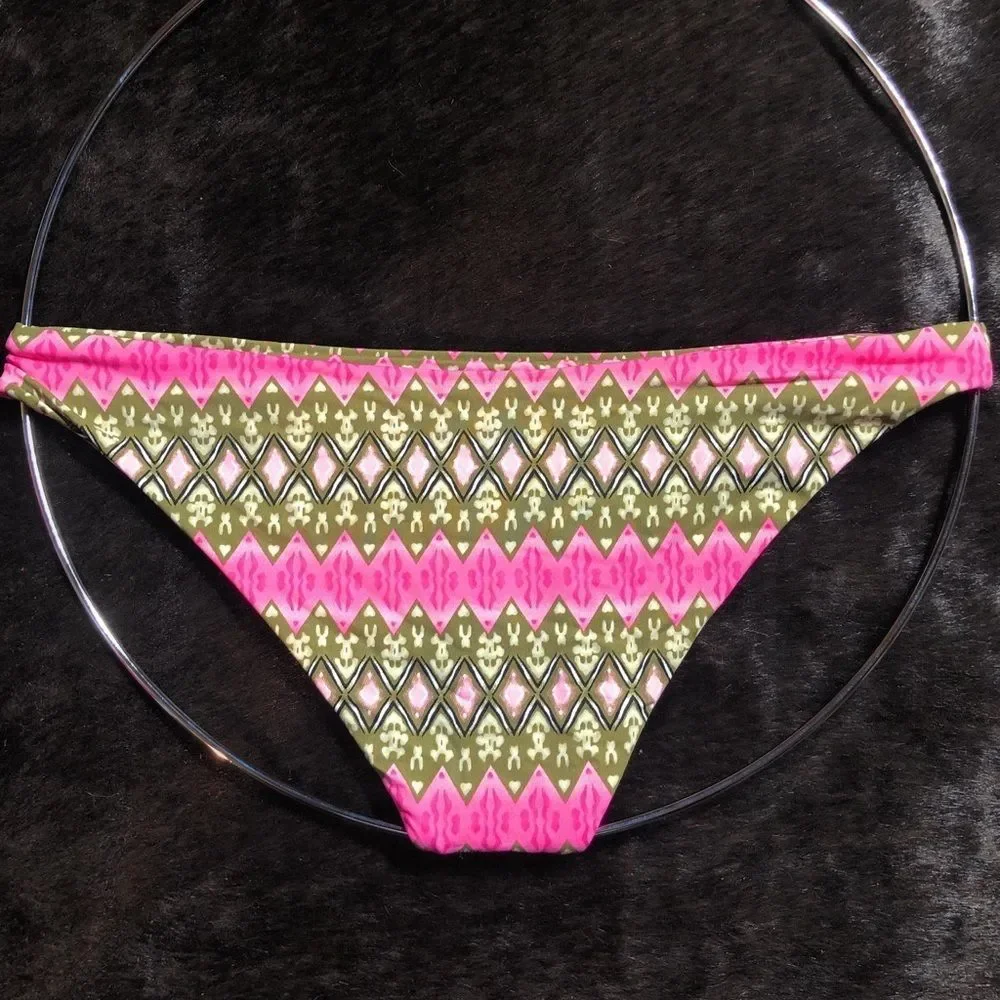 Frankie's Bikinis Pink Ikat Bikini Bottom